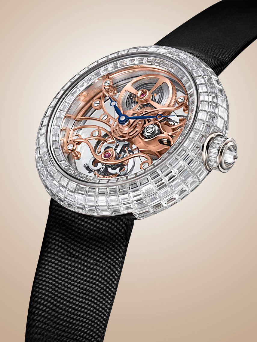 Timepiece watch photography - Jacob&Co diamonds bezel, red gold skeleton dial - photographer Kliton Ceku